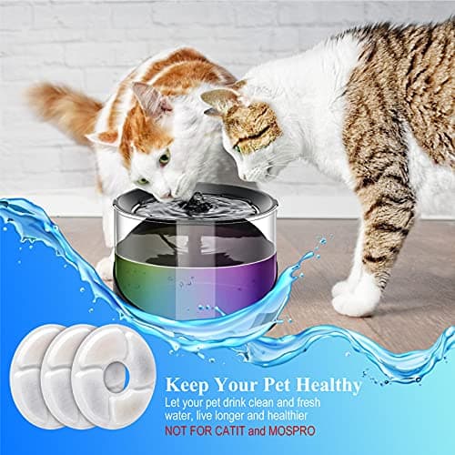 Cat Pet Water Fountain Filters, 5 inch, Dog Fountain Activated Carbon Filters Replacement, Compatible with Cats and Dogs Automatic Water Dispenser (16Pcs) - Thumbnail 3