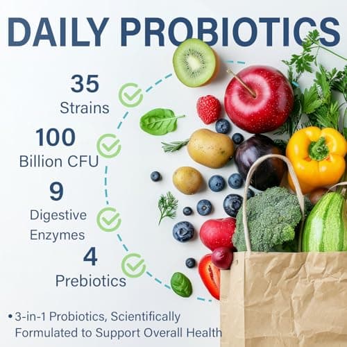 Raw Probiotics for Women & Men - 100 Billion CFU, 35 Strains, Organic Prebiotics & Natural Digestive Enzymes for Digestive, Gut & Immune Health - Dairy, Soy and Gluten Free, Non-GMO, 60 Vegan Capsules - Thumbnail 3