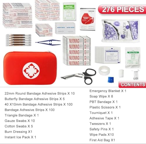 276PCS First Aid Kit Home Car Camping Hiking Emergency Supplies Small Compact Lovely Bag for School Outdoor, Basic Outdoor Essentials Survival Kit for Travel AMORNING - Thumbnail 2