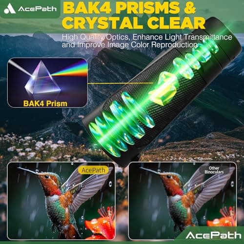 AcePath 15x56 Binoculars for Adults High Powered - Large View Binoculars with Clear Low Light Vision - Waterproof Compact Binocular for Hunting Camping Cruise Travel Bird Watching - Thumbnail 3