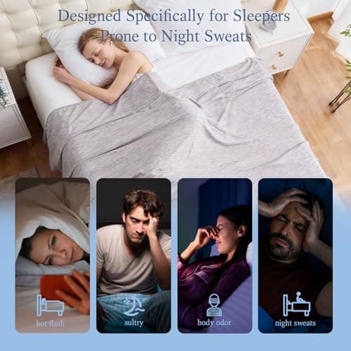 PENGZHU TECHNOLOGY Cooling Blanket Throw Size, 50"x70" Cooling Blankets for Hot Sleepers, Cold Blanket Thin Lightweight Breathable Soft for Couch Bed, Lightweight Blanket Keep Cool for Night Sweats - Thumbnail 5