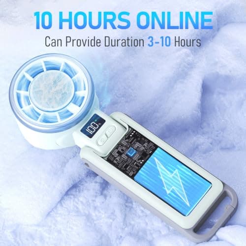 PlayHot Upgraded Portable Handheld Fan with 60°F Ice Cooling, Up tp 12Hrs Hand Held Portables Fans, 5 Speed 25550RPM Powerful Portable Fan Handheld, Hand/Neck/Desk Fan 3 IN 1(Green) - Thumbnail 5