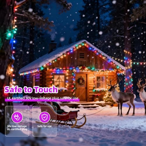 AHAWILL String Lights for Christmas Decor,50FT 150LED Classroom Lights, Waterproof Fairy Lights Indoor for Christmas Decor,Dimmable,8 Modes,Valentine's Day Home Decorations - Thumbnail 6