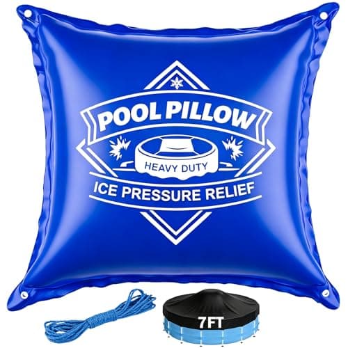 Pool Pillows for Above Ground Pool 7 x 7Ft, EPN Ultra-Thick 0.5mm Winter Pool Cover Air Pillow, Freeze-Resistant & Ice Pressure Relief, Heavy Duty Winterize Pool Closing Kit with 49ft Rope, No Leak
