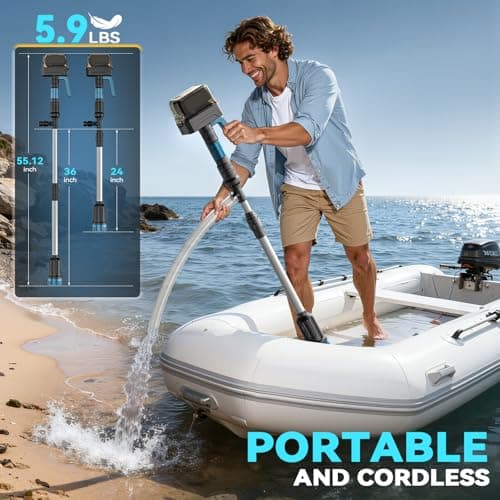 840GPH Brushless Cordless Stick Water Transfer Pump Compatible With Makita 18V (only tool), Auto Shut-Off, 38FT Lift 3-Speed, Extendable & IP68 with Hose Kit for Pool Garden Basement RV Boat - Thumbnail 5