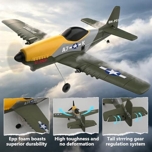 OMNANGO RC Plane, 3 Channel Remote Control Airplane with 2.4GHz 6-Axis Gyro for Kids 8-12 & Adults, Beginner-Friendly Outdoor Jet Plane, Rechargeable Battery, Easy to Fly - Thumbnail 6