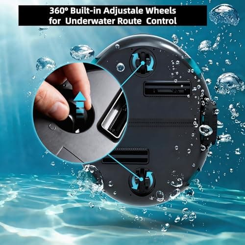 Curalk Robotic Vacuum Cleaner for Inground Pools,Cordless Robotic Pool Cleaner,Dual Motors, Battery Alert,Auto-Parking, Pool Skimmer Robot,Lightweight,Dual Suction Ports,140" Tracing Rope - Thumbnail 4