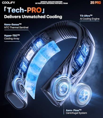 TORRAS Coolify 2026 Neck Air Conditioner 2S PRO, Ice-Feel Semiconductor Cooling Neck Cooler & Personal Air Conditioner for Golf, City Walk, Vacation Travel & Music Festival, Premium Summer Gift, Black - Thumbnail 4