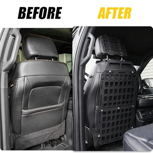 Maxzina Tactical Seat Back & Headrest Molle Panel Compatible with 2015-2025 2026 Ford F150 Tactical Seat Back Organizers Rigid Headrest Molle Panel Storage Shelf for 2024 Ford F-150 Accessories (6PCS) - Thumbnail 2