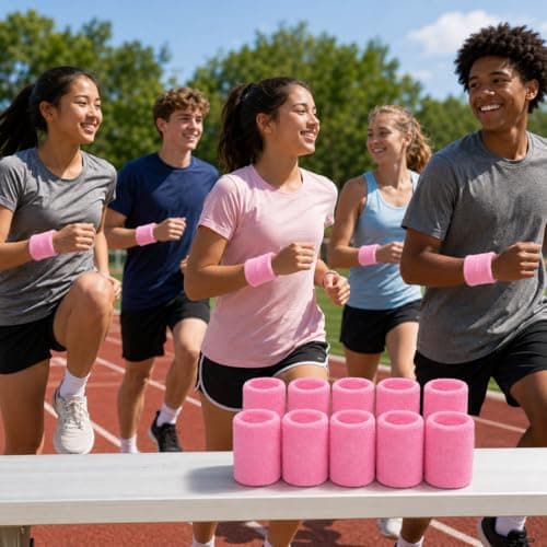Zaptex Football Soccer Elastic Captain Armband Basketball Adjustable Player Bands (Pink) - Thumbnail 2