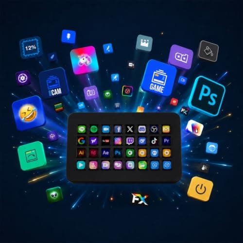 TreasLin/VSDinside XL Streaming Deck & Macro Keypad – 32 Customizable Keys with Scroll Wheels + RGB Light, Programmable Shortcut Keyboard for Gamers Creators Work on OBS Twitch Zoom Teams PS Excel - Thumbnail 5