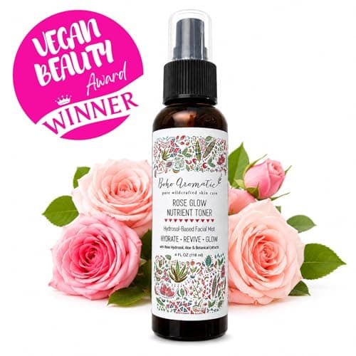Boho Aromatic Rose Glow Nutrient Toner – Hydrosol-Based Facial Mist with Rose Hydrosol, Aloe Vera & Botanical Extracts – Hydrate, Revive & Glow – 4 fl oz - Thumbnail 6