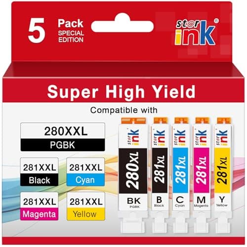 Starink PGI-280XXL/CLI-281XXXL Replacement for Canon 280 281 Ink Cartridges Compatible with Canon TR8620a Ink Cartridges TR8520 Ink TR8620 TR7520 TS6320 TS6120 TS9120 TS8500 TR8600 TS9521C-5Pack - Image 1