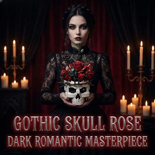 Gothic Horror Skull Flower Building Set, 5-Stage Blood Red Roses with Thorny Ivy, Skeleton Planter Display, Adult Building Block Sets for Home Decor, for Girlfriend - Thumbnail 2