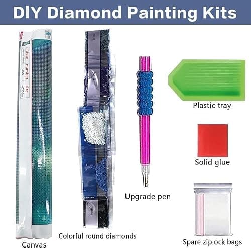 Ekuxom Dragon Diamond Art Kits for Adults, 5D Moonlight Diamond Painting Kits for Adults, DIY Full Round Drill Diamond Dot Gem Art for Craft Home Wall Decor Gift 12x16 inch - Thumbnail 5