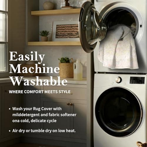 OHWPEAT 4x6 Area Rugs for Living Room, Bedroom, Small Washable Orange Rugs, Entryway Non Slip Rug, Neutral Floral Vintage Boho Soft Indoor Carpet for Nursery, Bathroom, Office - Thumbnail 5