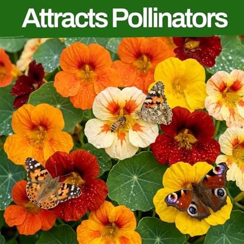LUOJIBIE Nasturtium Seeds, 550+ Mixed Colors Large Blooms Seeds Bulk Pack, Nasturtium Seeds for Planting 2026, High Germination Non-GMO, Wildflower Seeds for Planting Indoor Outdoor, Open Pollinated - Thumbnail 4