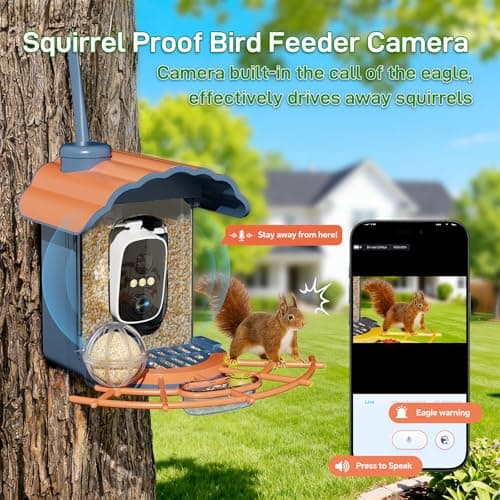 Centvicam Smart Bird Feeder with 2K Camera: Wireless Wild Bird Feeder for Outside with AI Identify Birds Species Solar Powered,HD Video Live Stream, Instant Arrival Alerts - Blue - Thumbnail 4