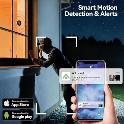 Window Camera No-Drill 2K Ultra HD Window Security Camera with 5G/2.4G WiFi, Enhanced Night Vision, AI Human Detection, Easy Glass Mount for Apartment, Condo, and Home Outdoor View (white 2 pack) - Thumbnail 4