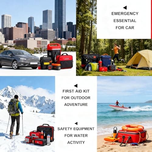 279PCS Small Travel First Aid Kit Supplies for Business, First Aid Emergency Set Backpacking Essentials Items Trauma Survival Kits for Outdoor Adventure, Black AMORNING - Thumbnail 5