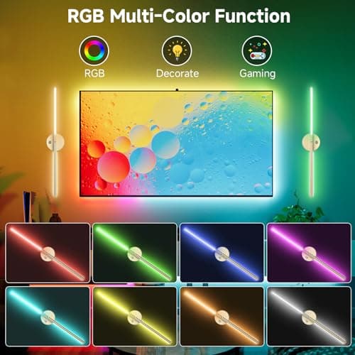 TiInsta Battery Operated Wall Sconce,Wireless Wall Lights with Remote, 360°DIY Rotatable RGB Lamp with Timer, 3000K-6500K LED Dimmable Wall Decor for Vanity, Living Room, Hallway Gold - Thumbnail 4