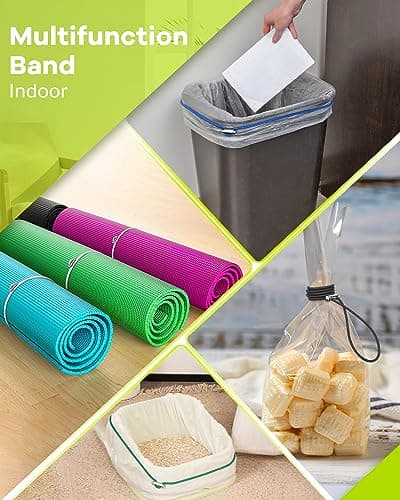 Large Rubber Bands for Trash Can Fits up 40-96 Gallon Extra Large Trash Can Rubber Bands Garbage Can Bands Outdoor Trash Bag Holder Multifunction Bands Buckles of common metal for Picnic Camping Party - Thumbnail 5