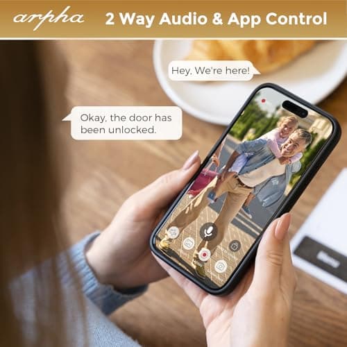 WiFi Smart Door Lock, 5-in-1 Fingerprint Keyless Entry Door Lock, Two-Way Audio, Dual Motion Sensors, App Remote Control, Keypad Code, IP65 Waterproof - Thumbnail 3