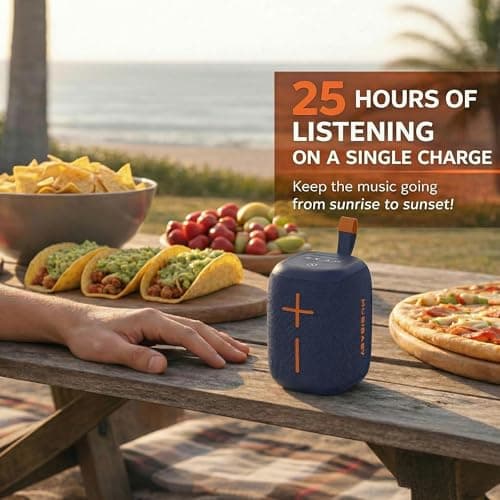 Musibaby Bluetooth Speaker,Portable Bluetooth Speaker,Speakers Bluetooth Wireless with 20W Sound,IPX5 Waterproof,25H Playtime,Stereo Pairing,Carry Loop for Indoor Outdoor Use, M73(Blue) - Thumbnail 3
