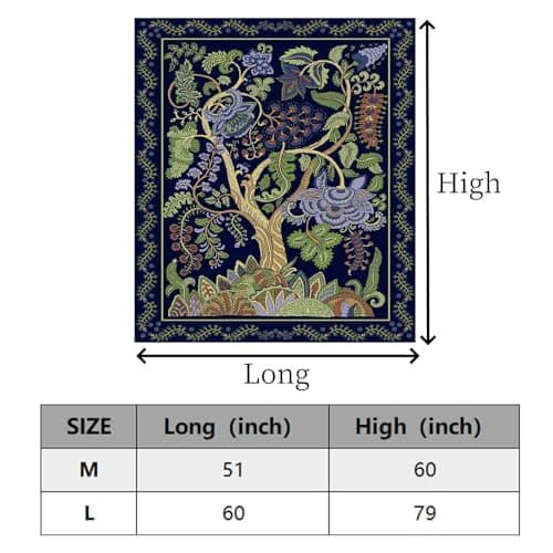 Apdidl Green Boho Hippie Tapestry for Bedroom Aesthetic, Indian Tree of Life Tapestries Wall Hanging, Bohemian Vintage Cool Wall Art Backdrop for Dorm Living Rome Decor (51"X60") - Thumbnail 6