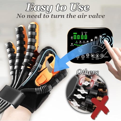 YIOCHOS 9th Gen Hand Rehabilitation Robot Gloves, Stroke Recovery Hand Therapy Equipment, 4 Modes Mirror Training, Finger Exerciser for Arthritis & Hemiplegia(Left Hand, XL) - Thumbnail 4