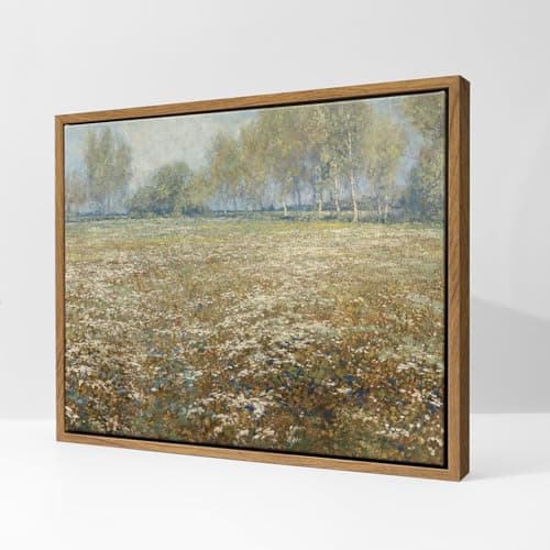 Vintage Floating Framed Flowers Canvas Kitchen Wall Art, Impressionist Floral Landscape Prints Oil Painting Decor for Livingroom, Bedroom, Bathroom, Office Gift,12"x 16" - Image 1