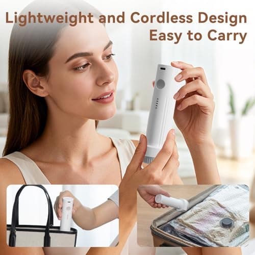 Vacuum Seal Bags for Clothing Travel，12 Combo Size with Cordless Electric Pump，Space saving vacuum bags for travel and clothing storage - Thumbnail 3