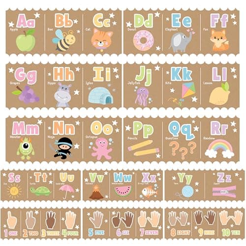 Hadley Designs Alphabet for Classroom Wall Decor - ABC Posters for Classroom Wall Chart Preschool & Kindergarten, ABC Letters & Number Line Elementary Must Haves, Kraft Daycare & Homeschool Essentials - Image 1