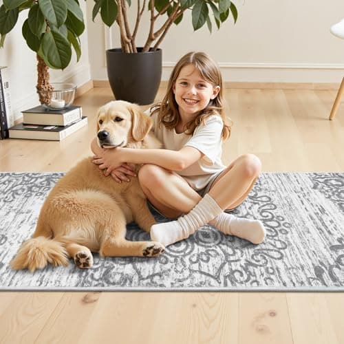 HEBE Hallway Runner Rug 2'x6' Washable Vintage Kitchen Rugs Non Slip Laundry Rug Runner Distressed Boho Floor Carpet Runners for Hallways Entryway Laundry Room Kitchen Bathroom - Thumbnail 6