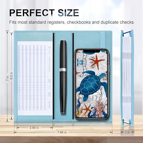 CASMONAL Checkbook Covers for Personal Checkbook Holder RFID Blocking Premium Leather Checkbook Cover for Duplicate Checks - Thumbnail 5