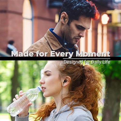 AzukiLife Black Wired Earbuds with Microphone for Laptop, 3.5mm Computer Headphones for Zoom Office, MacBook, Dell, HP, Chromebook, Clear Voice Call, Tangle-Free Corded Ear Buds with Case for Travel - Thumbnail 6