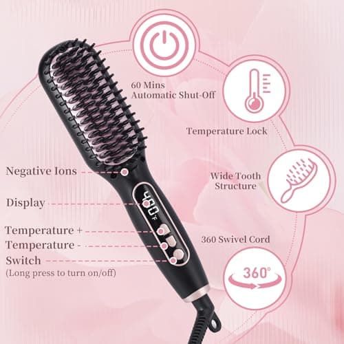 Hupifaz Hair Dryer Brush & Straightening Brush Set, Ionic Styler and Heated Hair Tool, Blow Dryer Brush and Hot Air Straightener for Effortless Styling, Frizz-Free Volume - Thumbnail 6