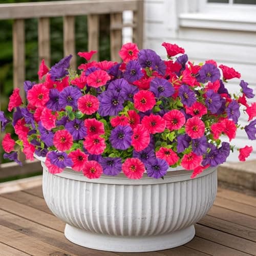 ADXORA 12 Bundles Morning Glory Artificial Flowers for Outdoor Decoration UV Resistant Fake Plastic Plants Artificial Greenery for Indoor Outdoor Garden Patio Window Box Home Decor