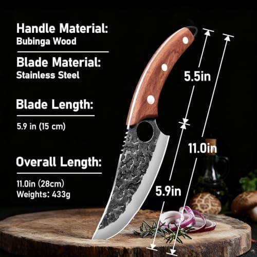 Chef Knife, Kitchen Knife for Cooking, Birthday Gifts for Men Dad Husband for Anniversary, Chopping, Japanese Steel Knife for Home, BBQ, Balance & Control, 6 Inch - Thumbnail 3