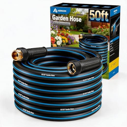 Garden Hose 50FT Non-expandable Heavy Duty, Kink-free Flexible Water Hose, Leak-proof Hybrid Pipe with Brass Fittings for Garden, Car Washing & Household Cleaning - Image 1