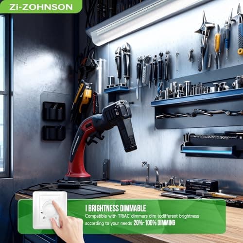 Zi-ZOHNSON 6 Pack Dimmable 4FT Led Shop Lights,30W T8 Integrated LED Tube Light,3000-6500K Tunable,4500LM W Frosted Cover,High Output,Linkable,Plug and Play Lights for Workshop,Garage,Basement,Barn - Thumbnail 3