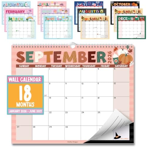 2026 Calendar Wall - 2026 Wall Calendar Large, 18-Month Hanging Calendars for School, Home & Office, Academic Monthly Calendar from January 2026 to June 2027, Back to School Teacher Gifts - Image 1