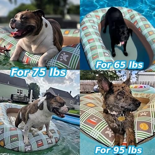 Dog Float for Pool, Dogs Pool Float Inflatable for Large Doggy Heavy Duty Dogs Foldable Lake Raft for Dog -Up to 150Lbs - Thumbnail 2