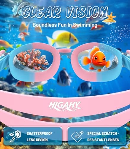 HIGAHY Swim Goggles for Kids 6-14, Anti-Fog UV Protection Clear Swimming Goggles, Leakproof Pool Swim Goggles for Boys Girls - Thumbnail 4