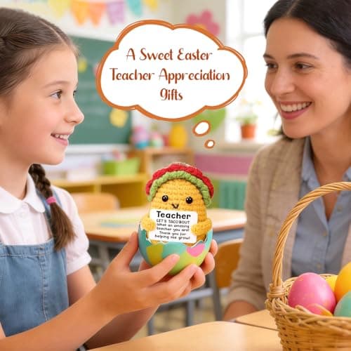 Teacher Valentine Easter Gifts Teacher Appreciation Week Thank You Going Away Farewell Gifts for Women Get Well Birthday Valetines Gift for Teachers Female Mini Cute Teacher Gift Positive Taco Crochet - Thumbnail 4