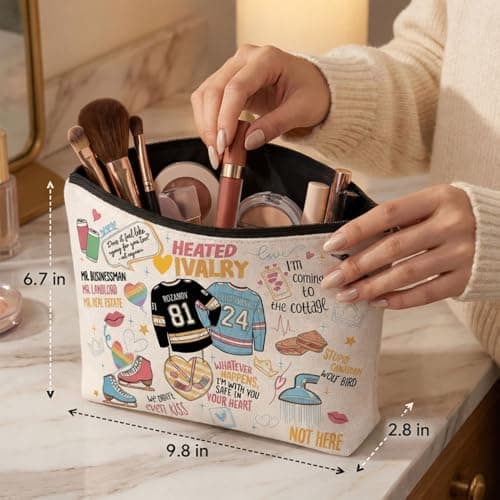 MALOWON Heated Merch Makeup Bag for Ilya and Shane Fans,Travel Cosmetic Bag, Im Coming to the Cottage Make up Bag Gifs - Thumbnail 6