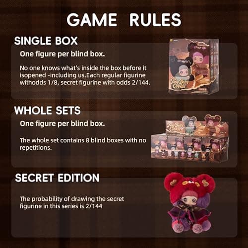 POP JOY Plush Blindbox Maymei Tiny Bear Cookie Series Mystery Stuffed Box Soft Vinyl Plush Figure with Outfit CuteGlass Tracking Eyes Collectible Kawaii Keychain Toy 3+ Single Box - Thumbnail 3