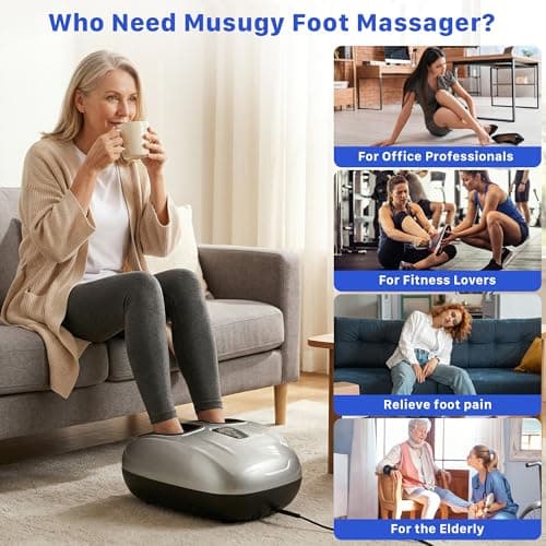Musugy Foot Massager with Heat and Compression 2026 Upgraded Shiatsu Style - Thumbnail 5