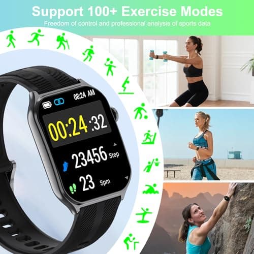 AOC Smart Watch with 1.95" AMOLED Display, ChatGPT AI& Bluetooth Call, Fitness Tracker for Women Men, Heart Rate & Sleep Monitor, 100+ Sports Modes, 10 Days Battery, IP68 Waterproof (Sliver) - Thumbnail 5
