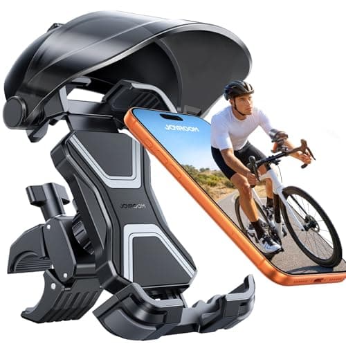 JOYROOM Bike Phone Holder Mount [Avoid Glare][Full Silicone Protection] Phone Mount for Electric Scooter Ebike Bicycle Handlebar iPhone Bike Accessories for Men Compatible Phone Under 4.7-7" - Image 1